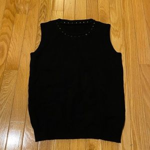 Cashmere Jeweled Collar Sweater Vest